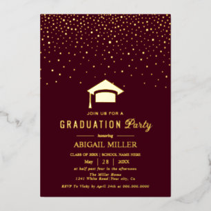 Graduation cap confetti Class Of 2025 burgundy