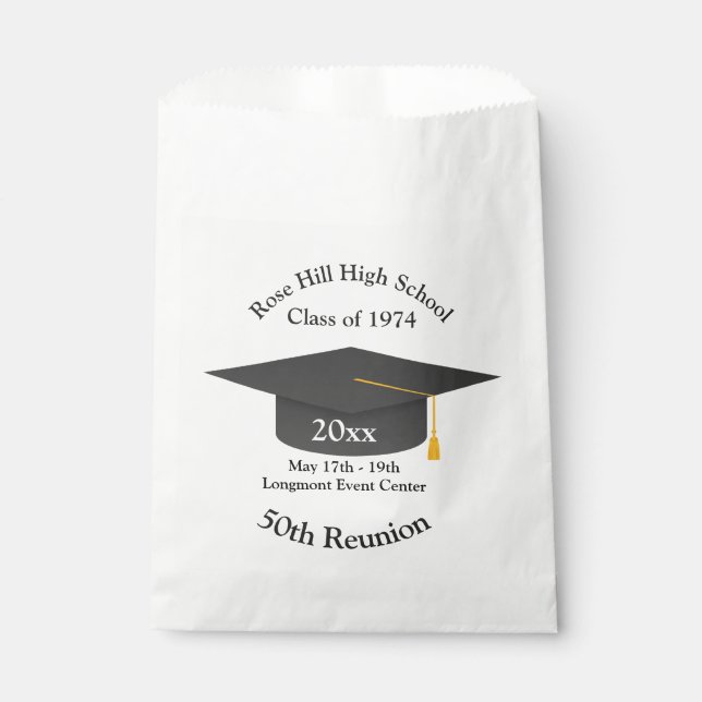 Graduation Cap Custom Class Reunion Favour Bag (Front)