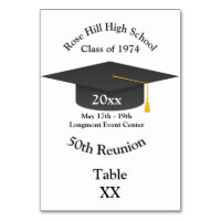 Graduation Cap Custom Class Reunion Table Card