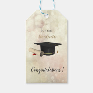 Graduation Cap , Diploma, Bokeh,Graduate Gift Tags