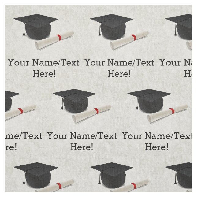 Graduation Cap Diploma Customisable Fabric (Swatch)