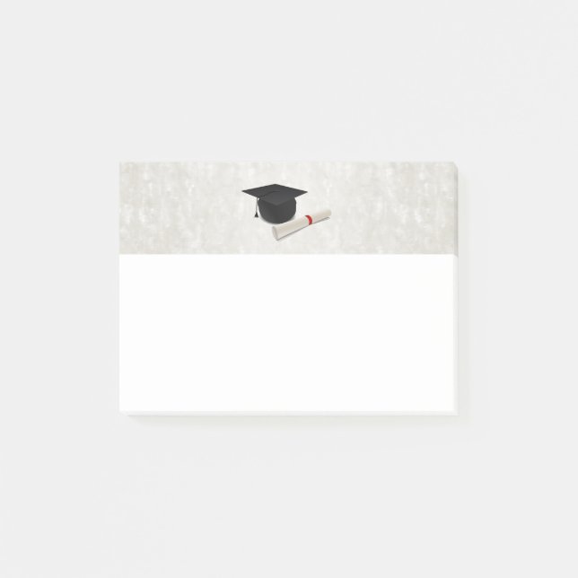 Graduation Cap Diploma Customisable Post-it Notes (Front)
