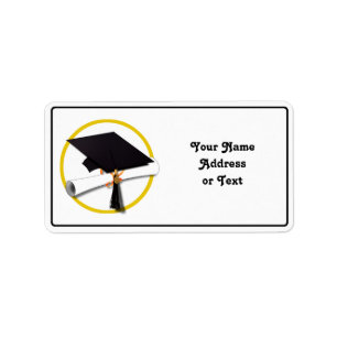 Graduation Cap & Diploma Label