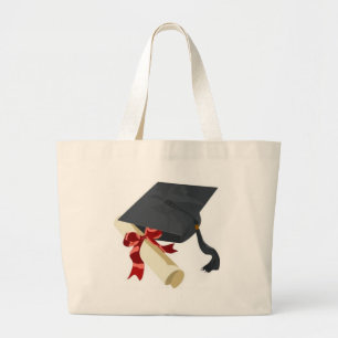 Graduation Cap & Diploma Large Tote Bag