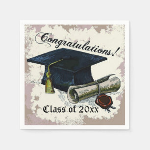 Graduation Cap & Diploma Napkins