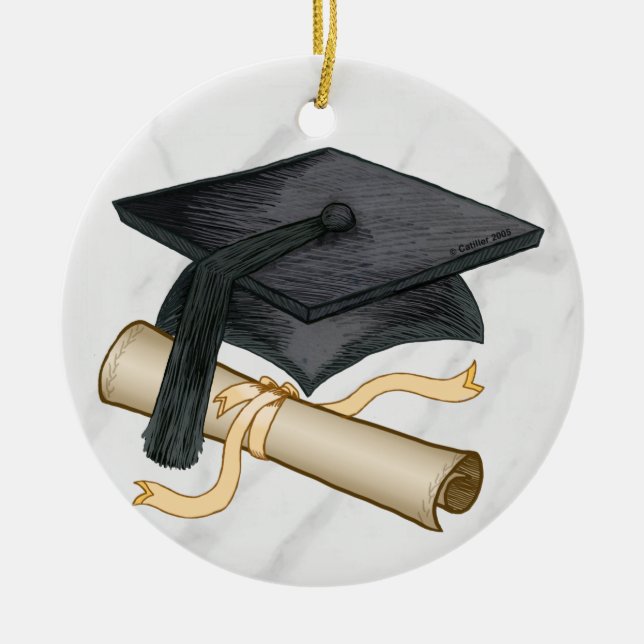 Graduation Cap Diploma ornaments (Front)