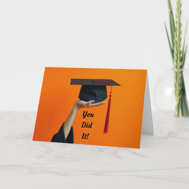 Graduation Cap Folded Greeting Card (Front)