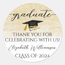 Graduation Cap Gold Glitter Graduate Party Favour 