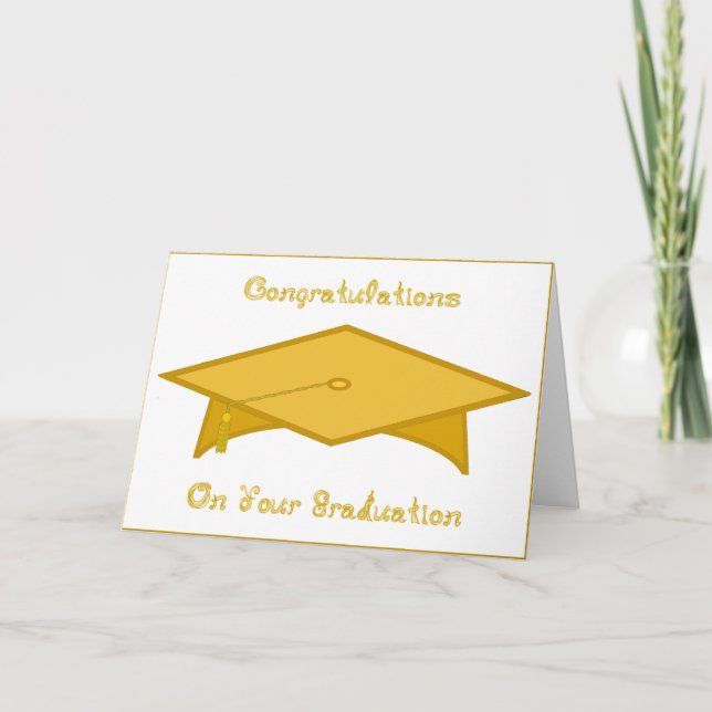 Graduation Cap Gold Paper Hat or Card Printable (Front)
