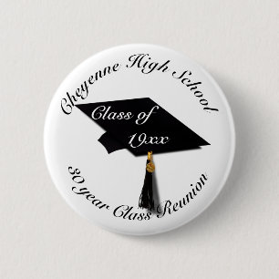 Graduation Cap - High School Reunion 6 Cm Round Badge