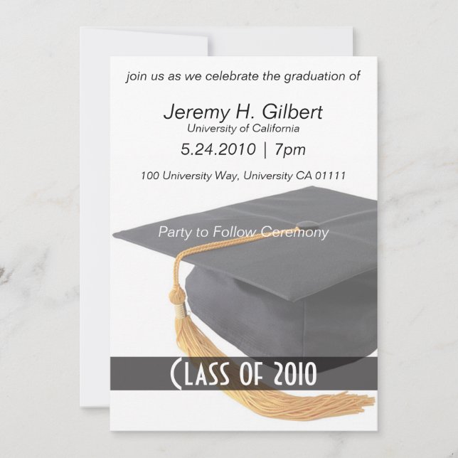 Graduation Cap Invitations (Front)
