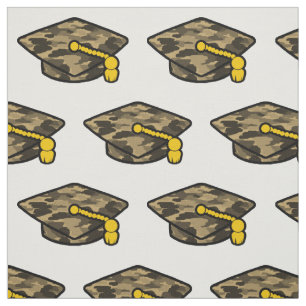 Graduation Cap Khaki Camo Fabric
