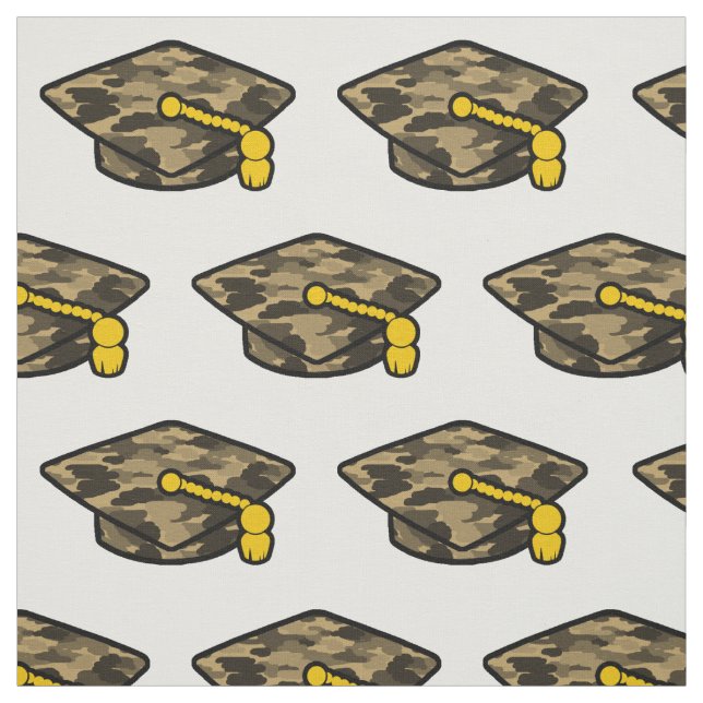 Graduation Cap Khaki Camo Fabric (Swatch)