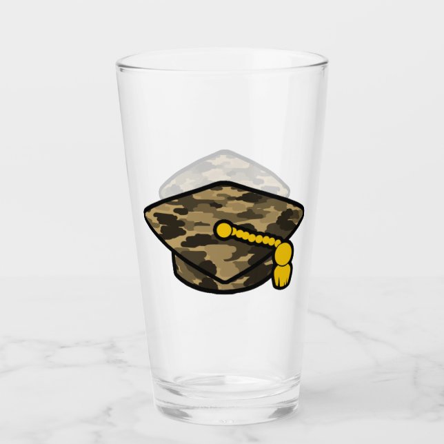  Graduation Cap Khaki Camo Glass (Front)