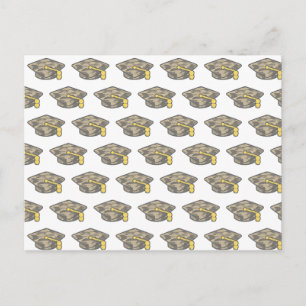 Graduation Cap Khaki Camo Postcard