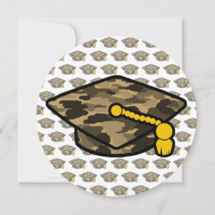 Graduation Cap Khaki Camo Save The Date