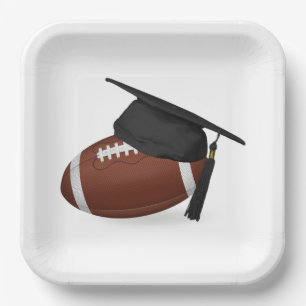 Graduation Cap on a Football Paper Plate