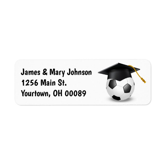 Graduation Cap on a Soccer Ball (Front)