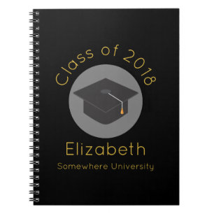 Graduation Cap on Black Class of 20xx Notebook