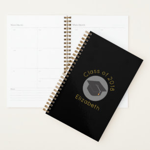 Graduation Cap on Black Class of 20xx Planner