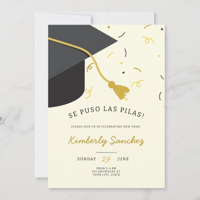 Graduation cap open house invitation (Front)