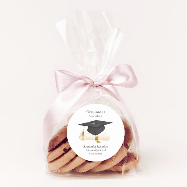 Graduation Cap Personalised Classic Round Sticker (Creator Uploaded)