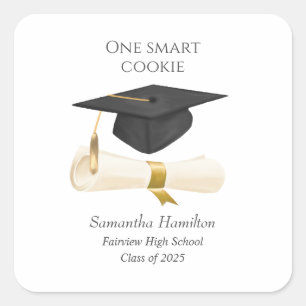 Graduation Cap Personalised Square Sticker