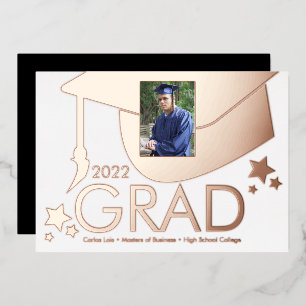Graduation Cap  Photo Pressed  Foil Announcement