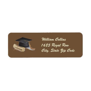 Graduation cap Return Address Label