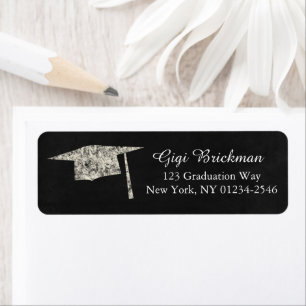 Graduation Cap Return Address Label