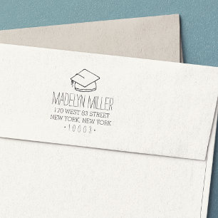 Graduation Cap Return Address Stamp