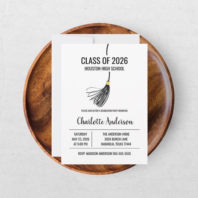 Graduation Cap Tassel Photo Invitation (Creator Uploaded)