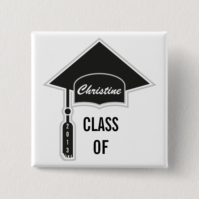 Graduation Cap Template 15 Cm Square Badge (Front)