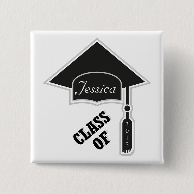 Graduation Cap Template 15 Cm Square Badge (Front)