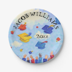 Graduation Cap Toss Add Name and Year Paper Plate