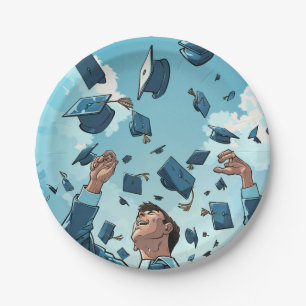 Graduation Cap Toss Paper Plate
