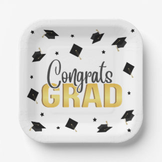 Graduation Cap Toss Plates 2026 