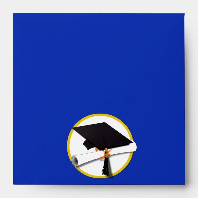 Graduation Cap w/Diploma - Dark Blue Envelopes (Front)