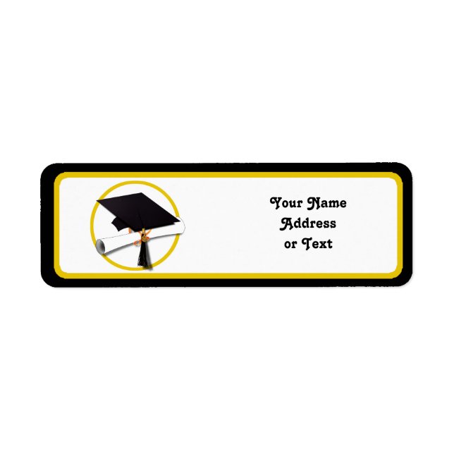 Graduation Cap with Diploma and Gold Circle (Front)