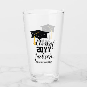 Graduation Cap with Tassel Class Year Glass