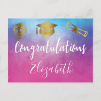 Graduation Cap Words of WIsdom Advice Pink Party