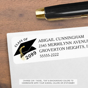 Graduation Cap Year Custom Colour Return Address