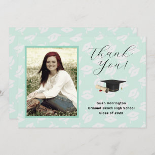 Graduation Caps Photo Thank You Message Cards