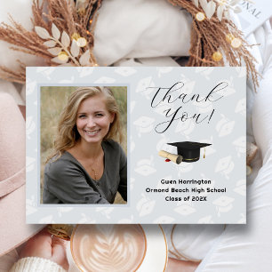 Graduation Caps Photo Thank You Message Cards