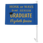 Graduation Car Flag Honk or Wave Custom Blue Gold