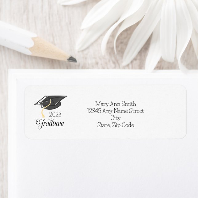 Graduation Card Black Graduation Cap Custom (Insitu)