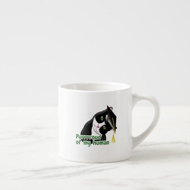 Graduation Cat Espresso Cup (Right)