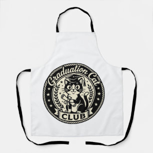 Graduation Cat Funny Cat Graphic - Graduation Cat Apron