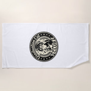 Graduation Cat Funny Cat Graphic - Graduation Cat Beach Towel