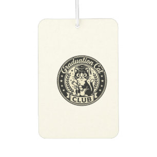 Graduation Cat Funny Cat Graphic - Graduation Cat  Car Air Freshener